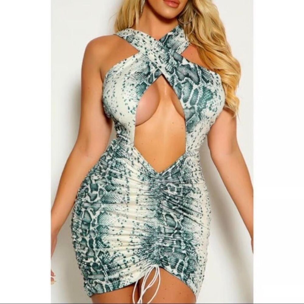 Shein Women's Blue and Green Dress
